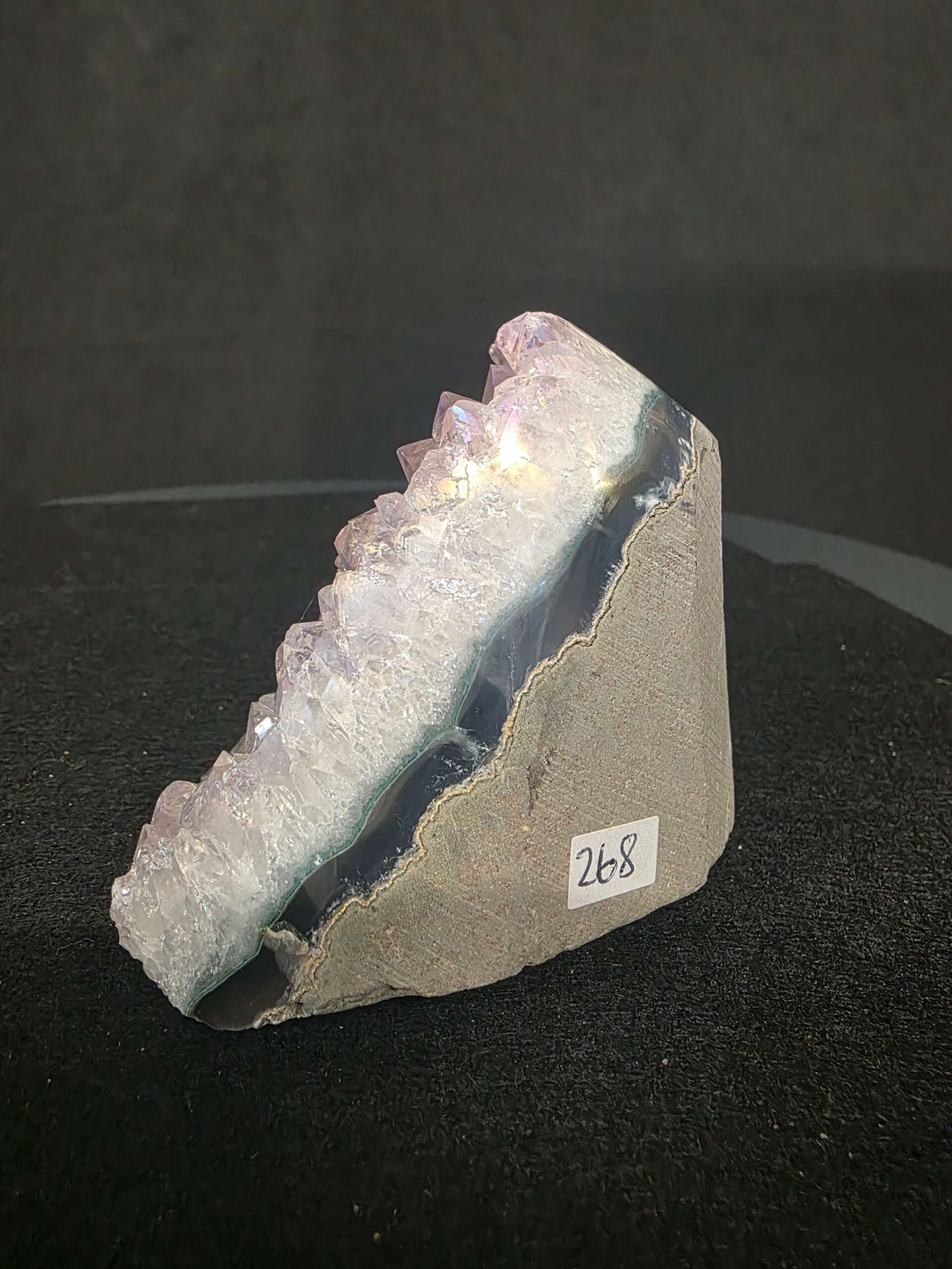 Premium High Grade Amethyst Angel Aura Druzy 268 Mini Geode Cluster Piece Cut Base 459g H8xW8xD7cm - Image 5