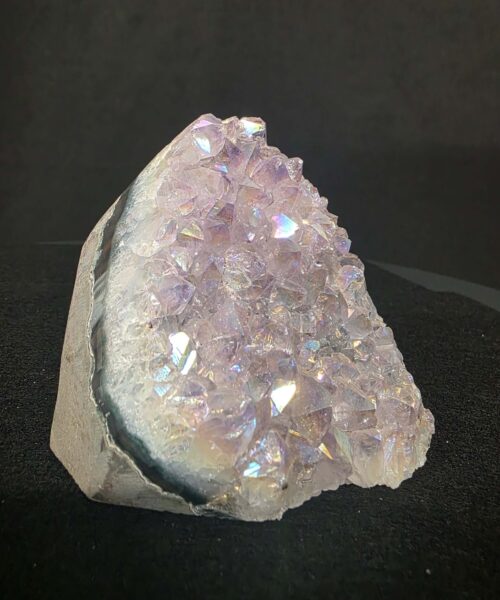 Premium High Grade Amethyst Angel Aura Druzy 268 Mini Geode Cluster Piece Cut Base 459g H8xW8xD7cm - Image 7