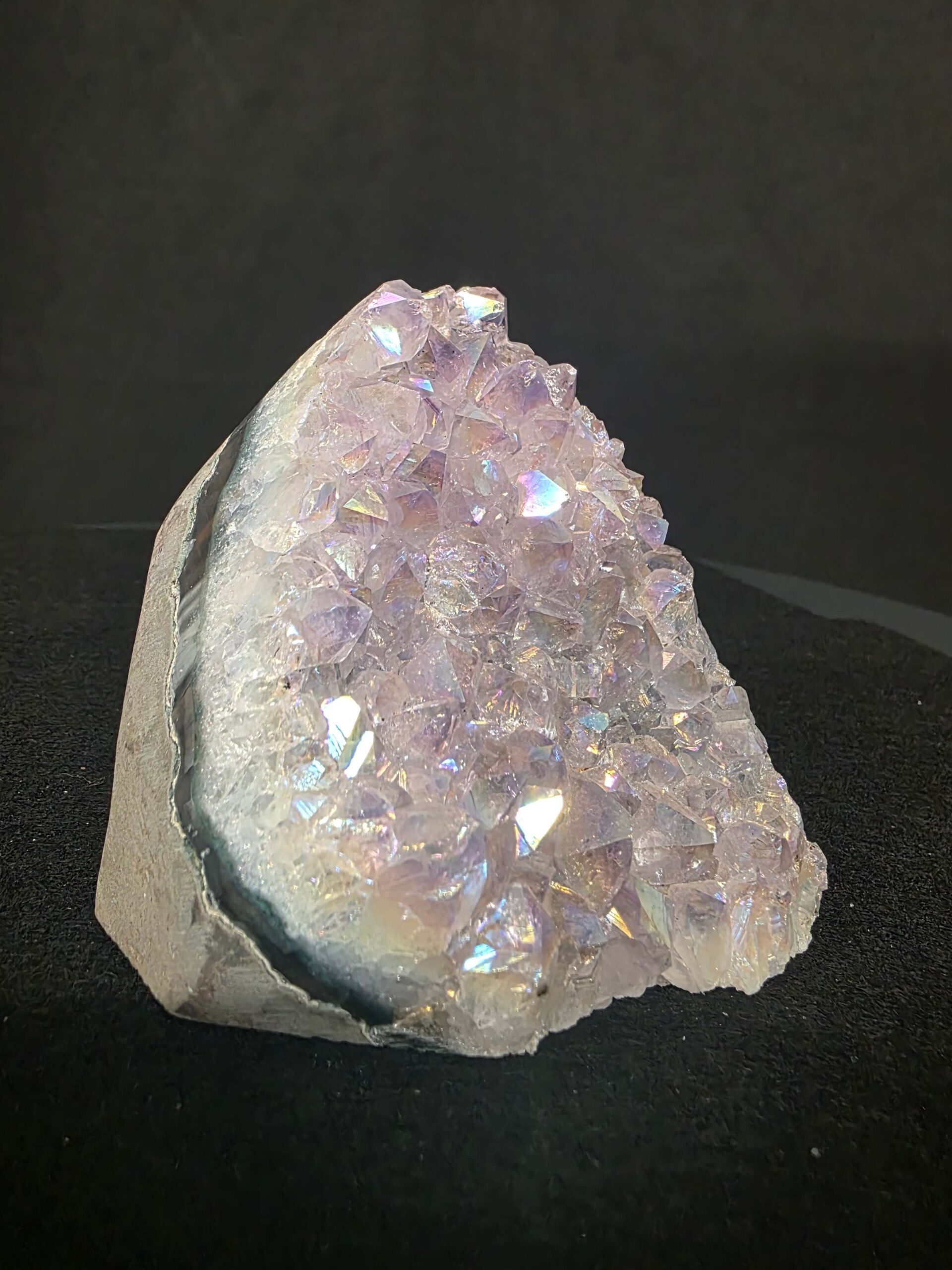 Premium High Grade Amethyst Angel Aura Druzy 268 Mini Geode Cluster Piece Cut Base 459g H8xW8xD7cm - Image 7