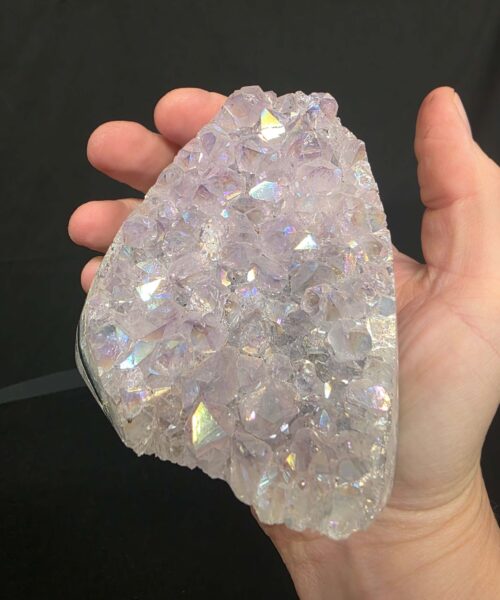 Premium High Grade Amethyst Angel Aura Druzy 268 Mini Geode Cluster Piece Cut Base 459g H8xW8xD7cm - Image 8