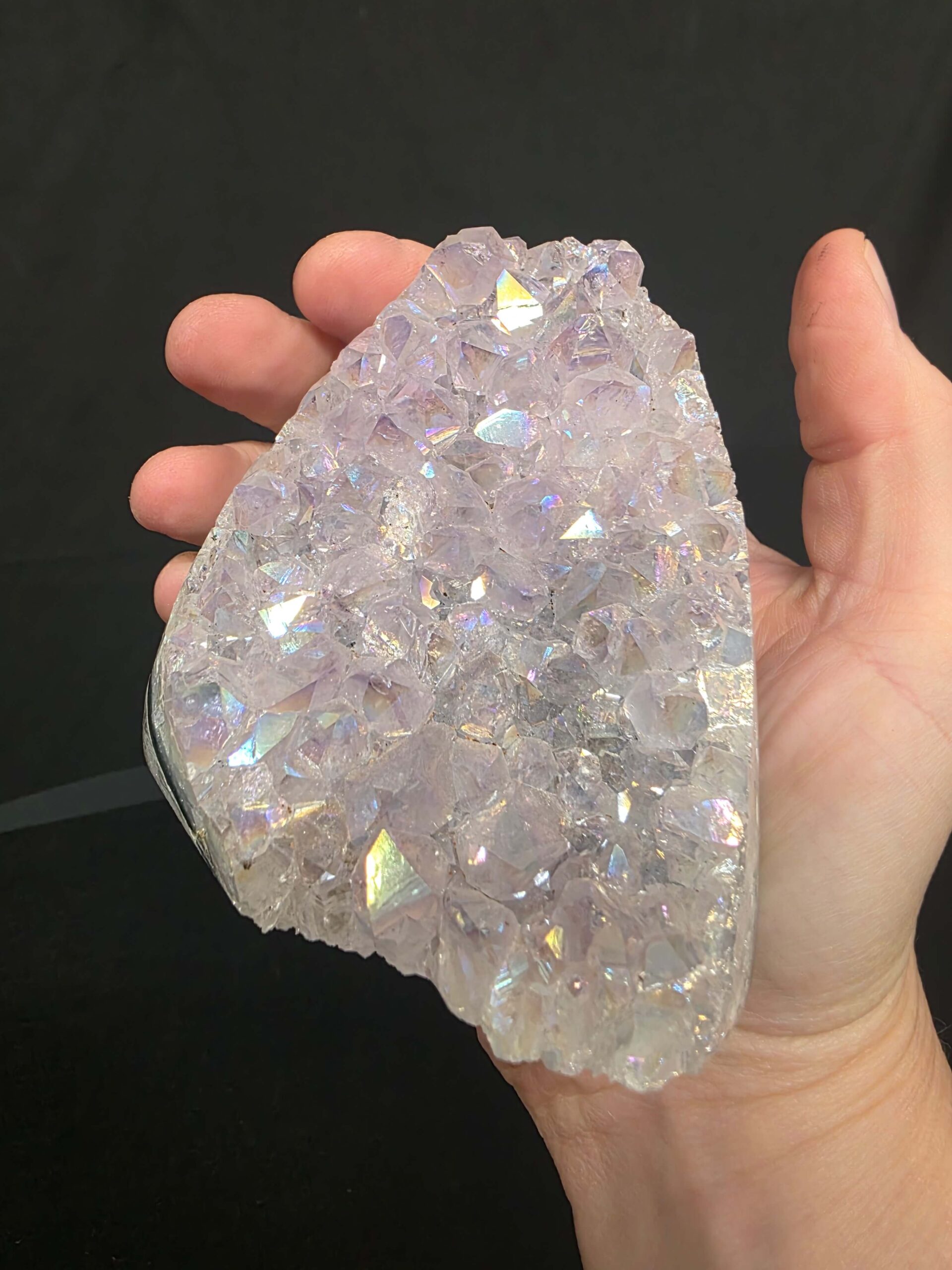 Premium High Grade Amethyst Angel Aura Druzy 268 Mini Geode Cluster Piece Cut Base 459g H8xW8xD7cm - Image 8