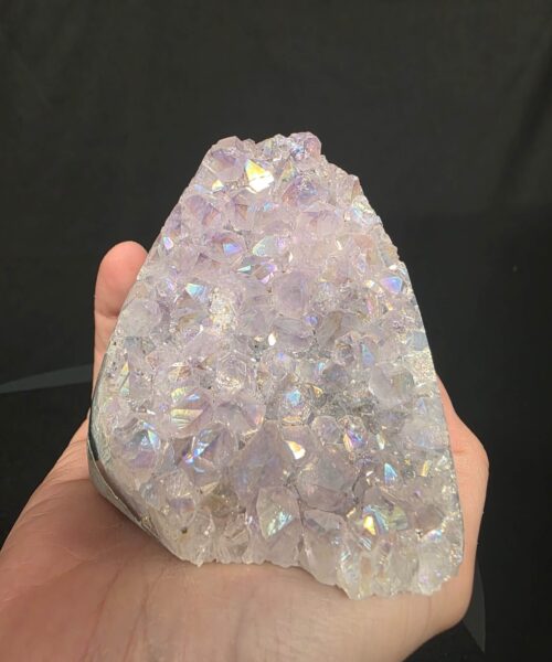 Premium High Grade Amethyst Angel Aura Druzy 268 Mini Geode Cluster Piece Cut Base 459g H8xW8xD7cm - Image 9