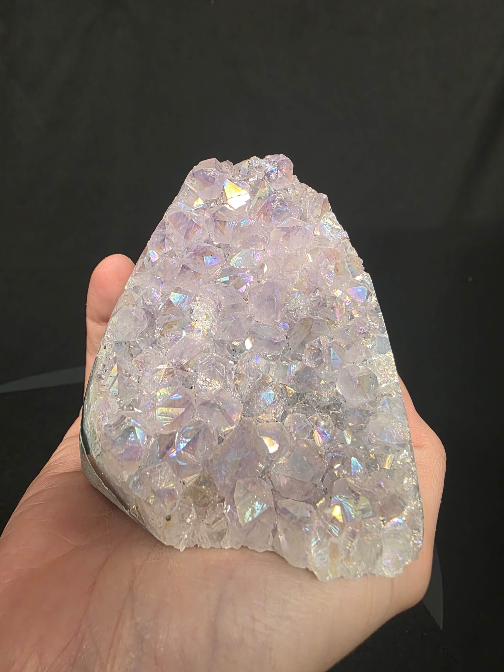 Premium High Grade Amethyst Angel Aura Druzy 268 Mini Geode Cluster Piece Cut Base 459g H8xW8xD7cm - Image 9