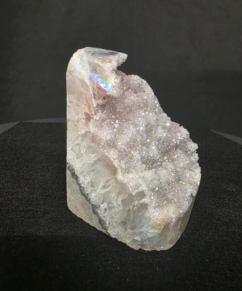 Premium High Grade Amethyst Angel Aura Druzy 269 Mini Geode Cluster Piece Cut Base 543g H9.5xW6xD7.5cm - Image 3