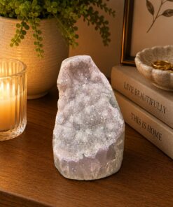 Premium High Grade Amethyst Angel Aura Druzy 269 Mini Geode Cluster Piece Cut Base 543g H9.5xW6xD7.5cm