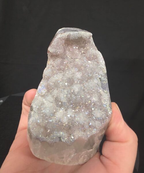 Premium High Grade Amethyst Angel Aura Druzy 269 Mini Geode Cluster Piece Cut Base 543g H9.5xW6xD7.5cm - Image 10