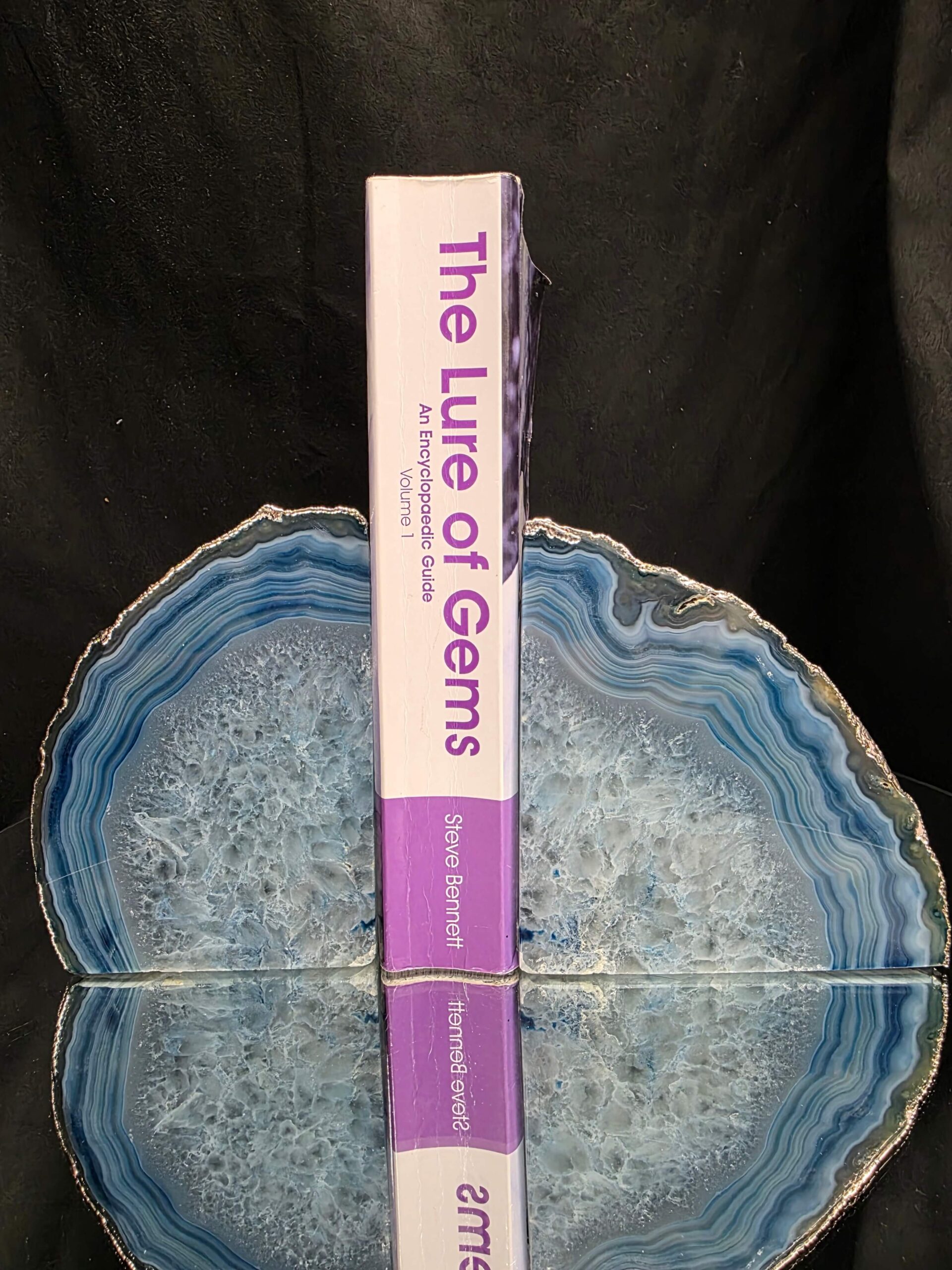 Blue Agate Silver Edge Microcrystalline Quartz Premium Bookends 3 Ornament Handpicked Size 1.659kg H13xW21xD5cm - Image 5