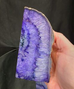 Purple Agate 24ct Gold Edge Microcrystalline Quartz Premium Bookends 2 Ornament Handpicked Size 1.703kg H11.5xW14xD6cm - Image 12