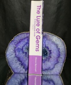 Purple Agate 24ct Gold Edge Microcrystalline Quartz Premium Bookends 2 Ornament Handpicked Size 1.703kg H11.5xW14xD6cm - Image 5