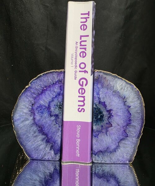 Purple Agate 24ct Gold Edge Microcrystalline Quartz Premium Bookends 2 Ornament Handpicked Size 1.703kg H11.5xW14xD6cm - Image 5