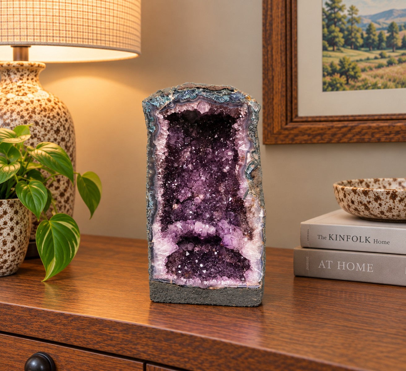 Amethyst Crystal Geode 1158 Premium Queen Grade 9.85kg H34xW18xD13cm