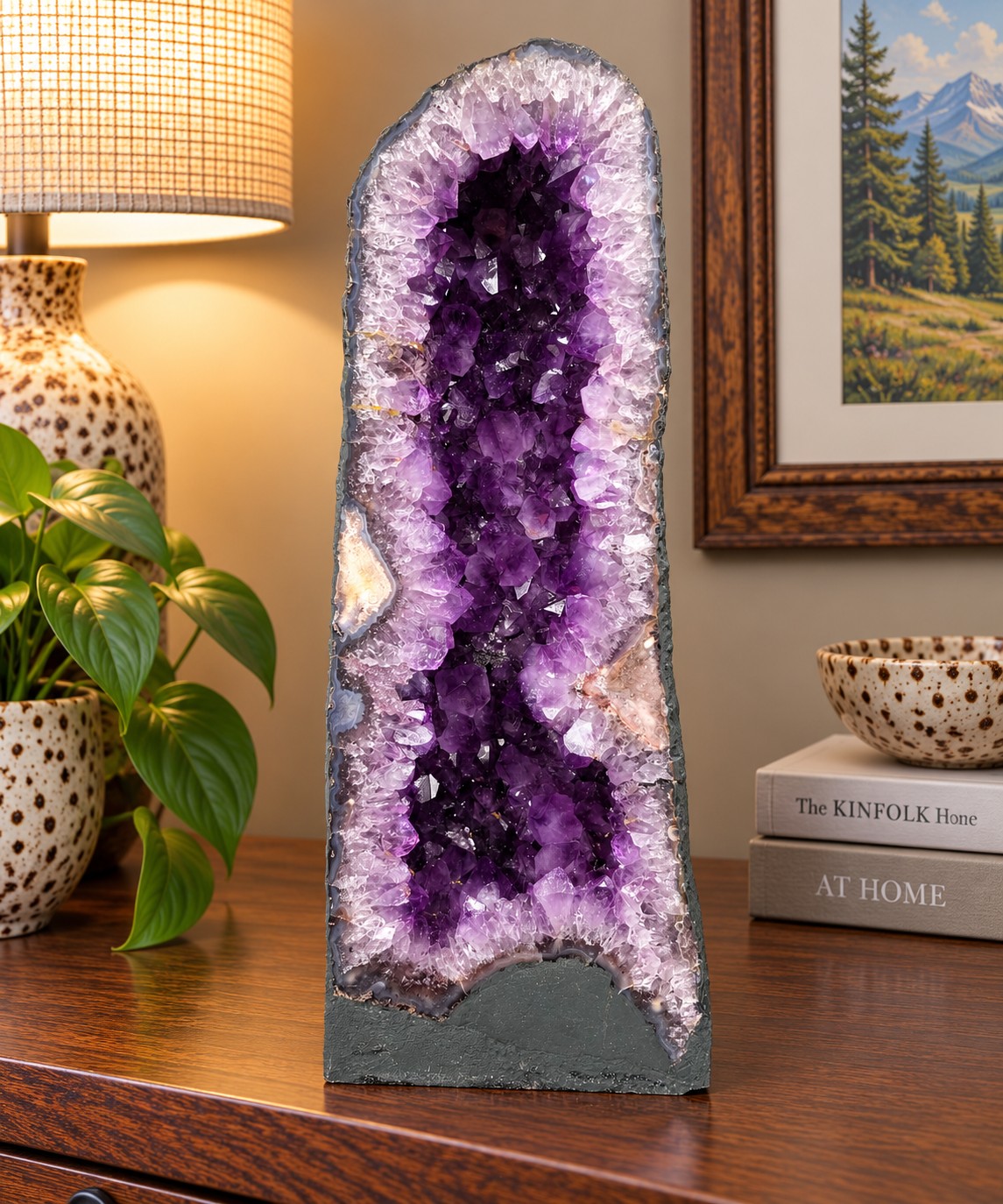 Tall Amethyst Crystal Geode 1176 Premium Queen Grade 14.79kg H47xW21xD11cm