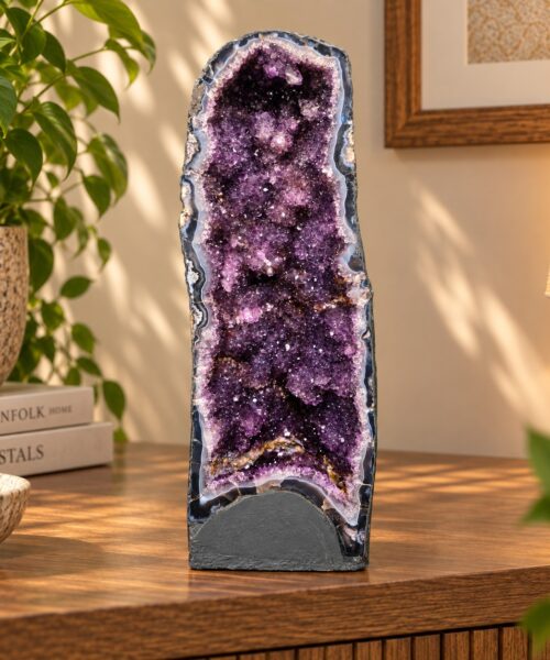 Tall Amethyst Crystal Geode 1179 Premium Queen Grade 12.37kg H49xW18xD17cm