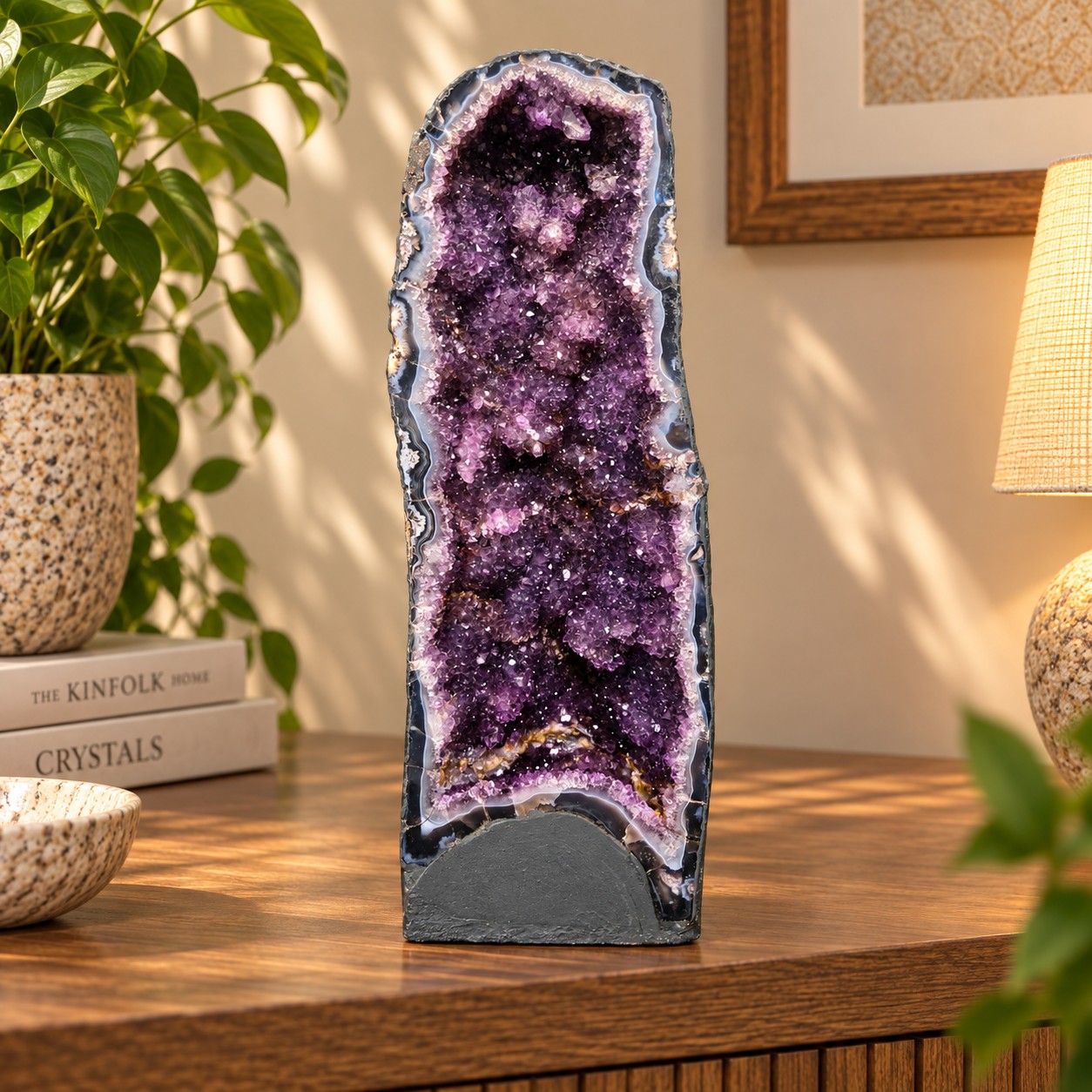 Tall Amethyst Crystal Geode 1179 Premium Queen Grade 12.37kg H49xW18xD17cm