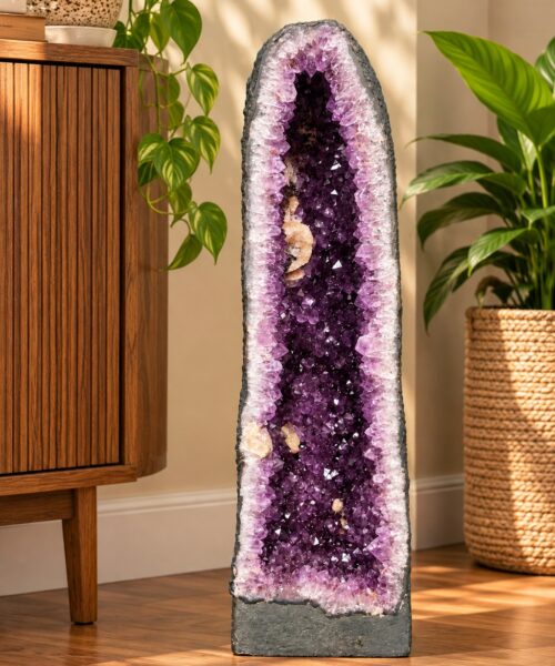 Tall Amethyst Crystal Geode 1189 Premium Queen Grade 17.03kg H59xW19xD13cm