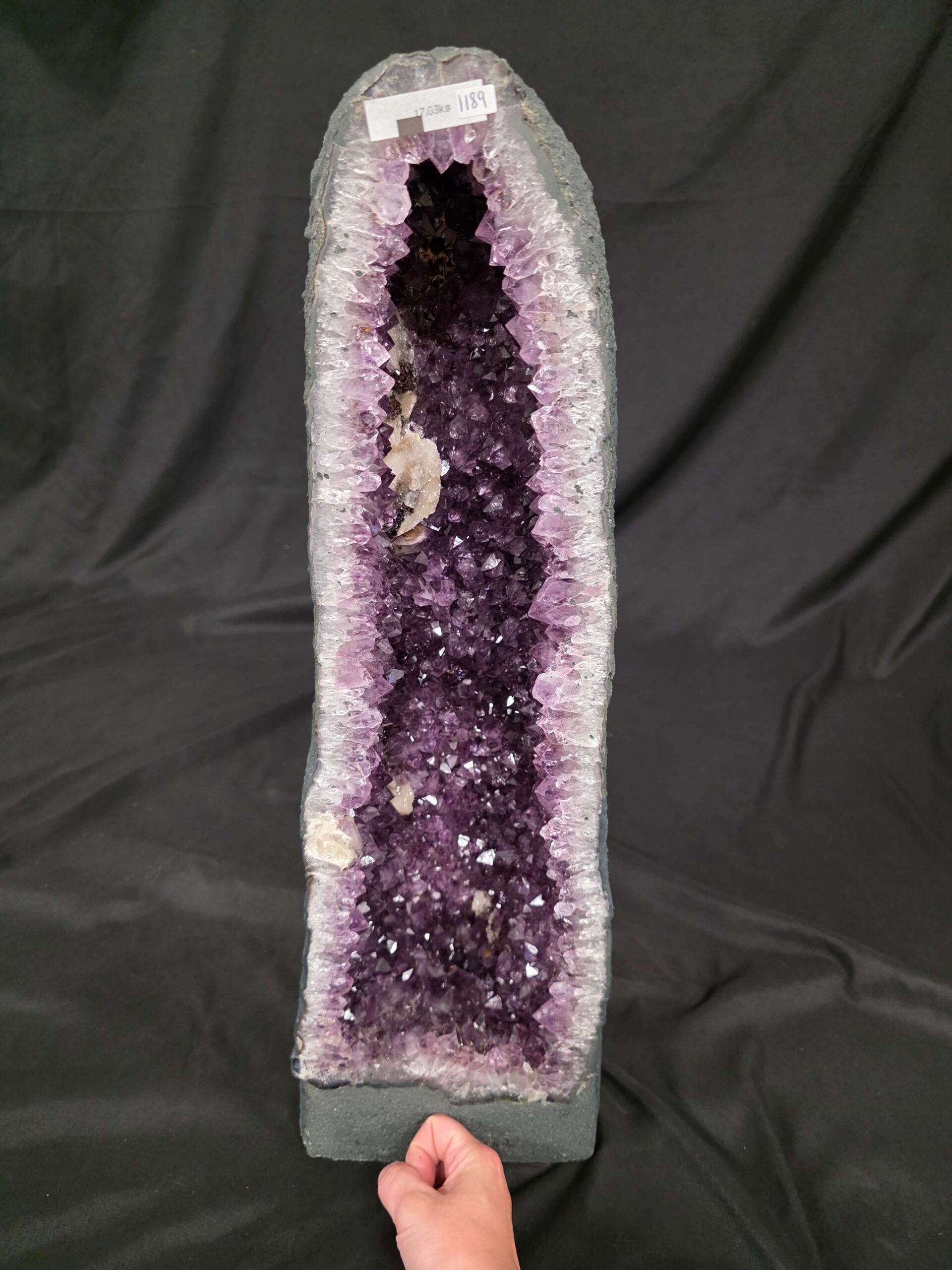 Tall Amethyst Crystal Geode 1189 Premium Queen Grade 17.03kg H59xW19xD13cm - Image 9