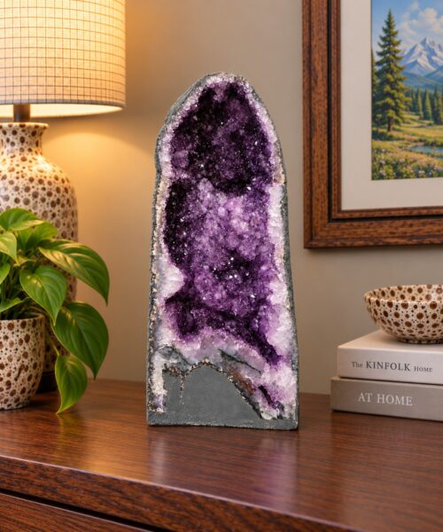 Tall Amethyst Crystal Geode 1192 Premium Queen Grade 23.24kg H49xW23xD21cm