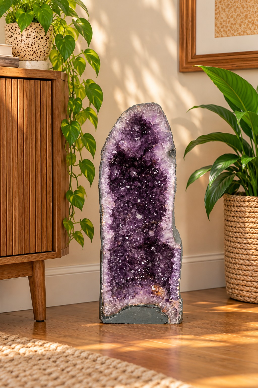 Tall Amethyst Crystal Geode 1193 Premium Queen Grade 20.96kg H59xW23xD17cm