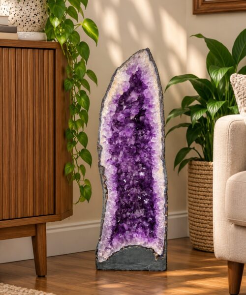 Tall Amethyst Crystal Geode 1195 Premium Queen Grade 19.84kg H62xW21xD15cm