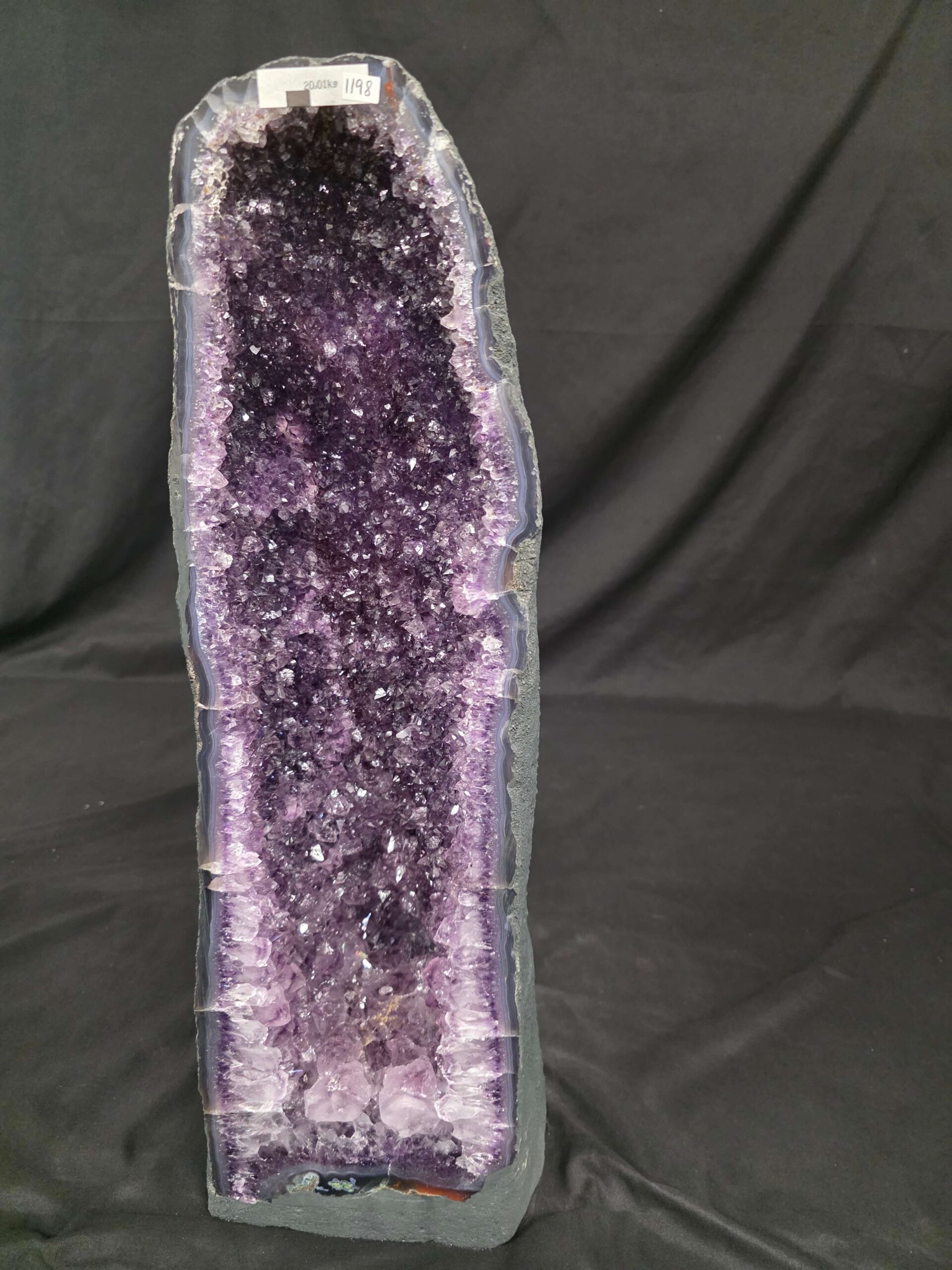 Tall Amethyst Crystal Geode 1198 Premium Queen Grade 20.01kg H59xW18xD20cm - Image 4