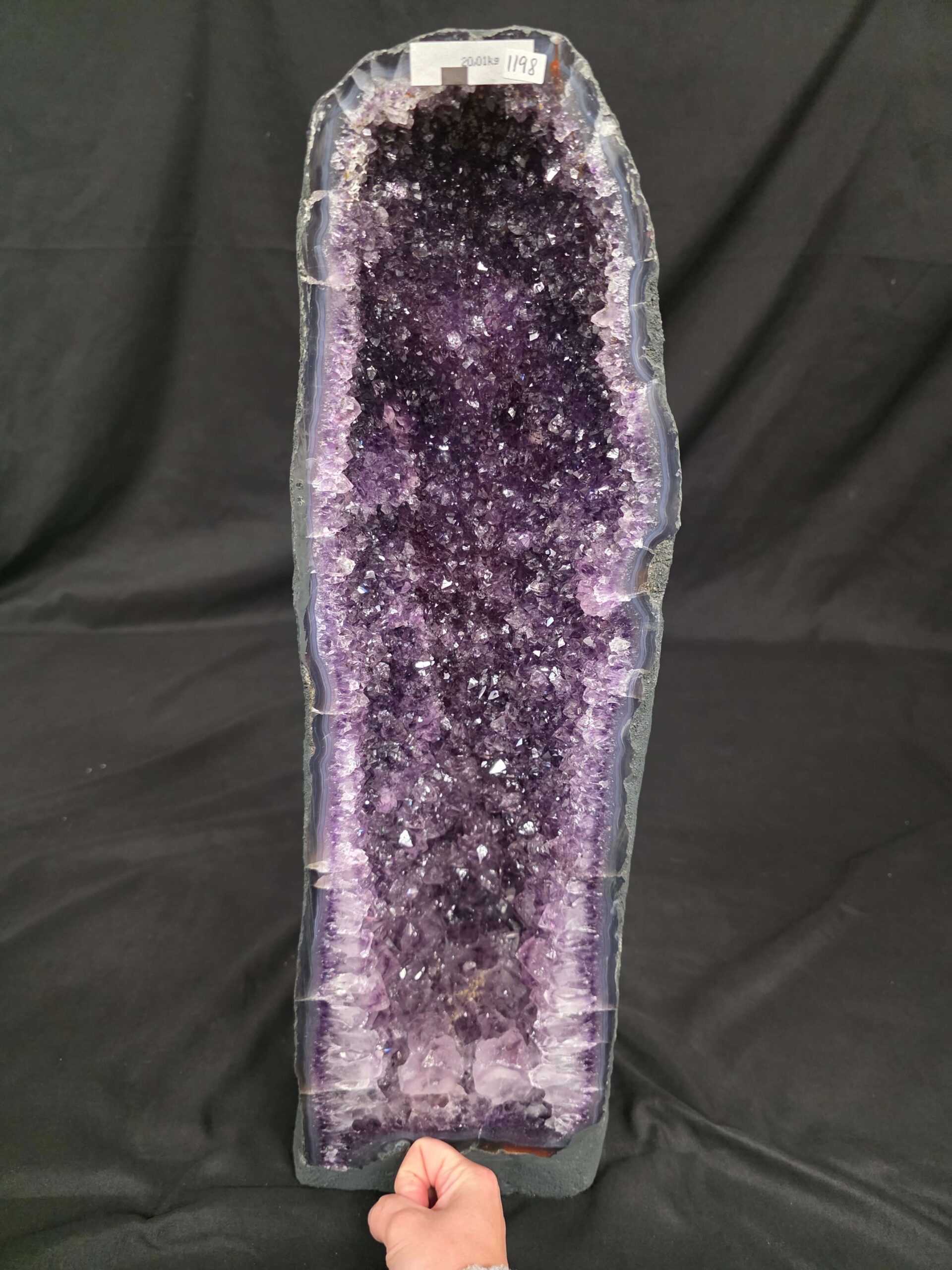 Tall Amethyst Crystal Geode 1198 Premium Queen Grade 20.01kg H59xW18xD20cm - Image 9