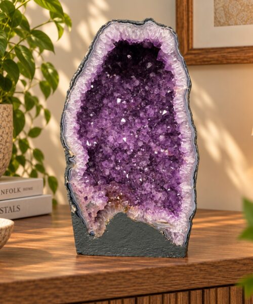 Tall Amethyst Crystal Geode 1199 Premium Queen Grade 25.38kg H50xW28xD17cm