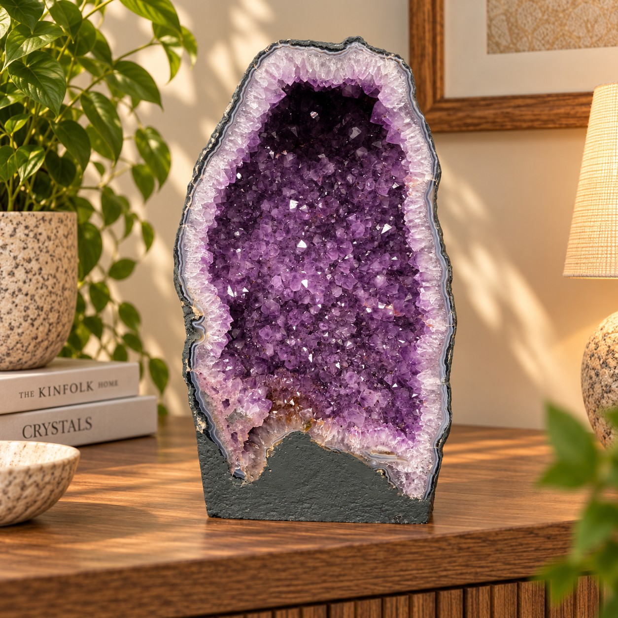 Tall Amethyst Crystal Geode 1199 Premium Queen Grade 25.38kg H50xW28xD17cm