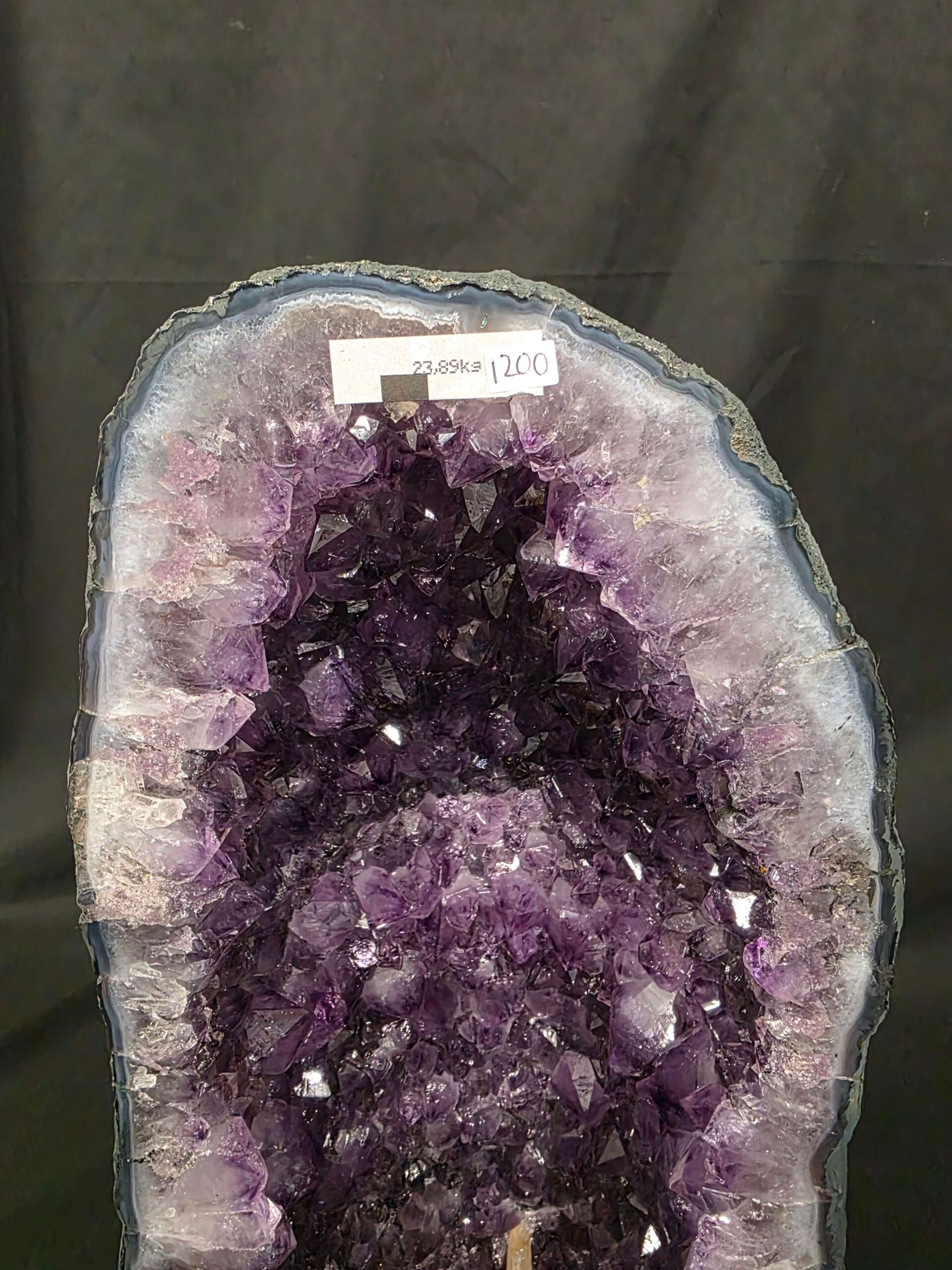 Tall Amethyst Crystal Geode 1200 Premium Queen Grade 23.89kg H51xW22xD16cm - Image 5