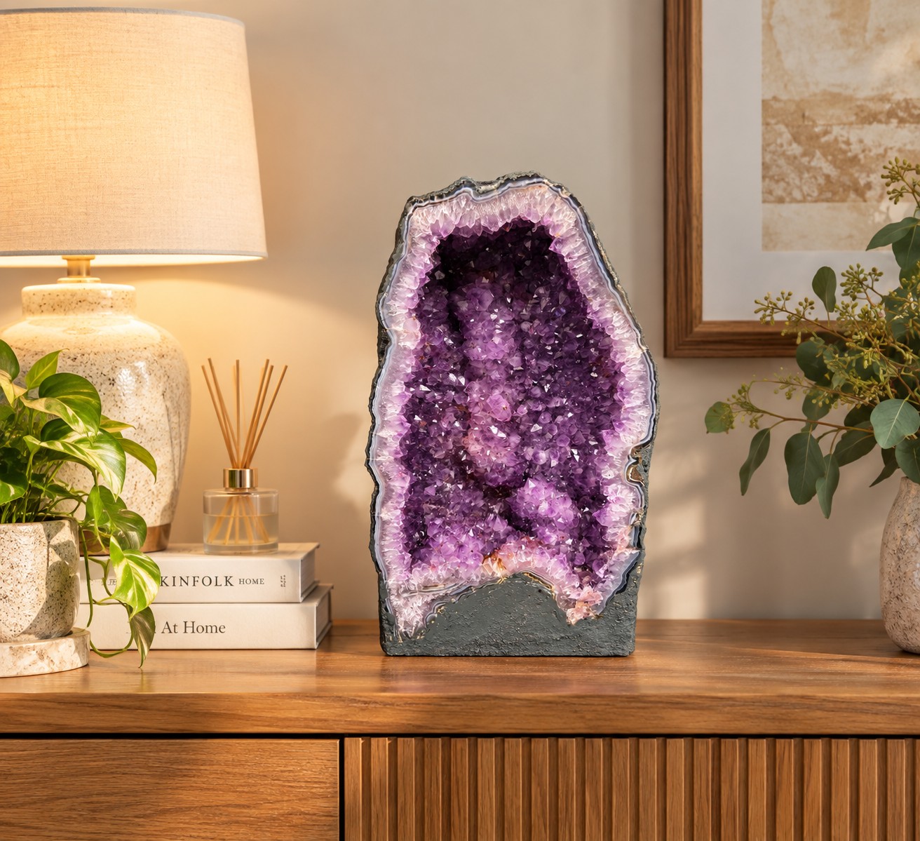 Tall Amethyst Crystal Geode 1201 Premium Queen Grade 30.63kg H51xW28xD17cm