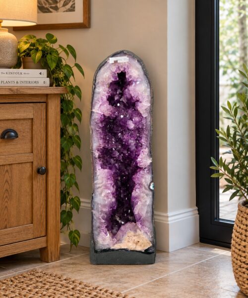 Tall Amethyst Crystal Geode 1203 Premium Queen Grade 26.87kg H59xW20xD22cm