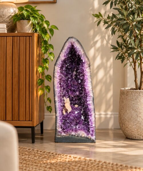 Tall Amethyst Crystal Geode 1205 Premium Queen Grade 38.7kg H65xW29xD17cm