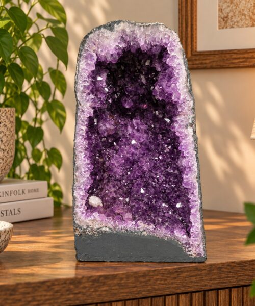 Tall Amethyst Crystal Geode 1206 Premium Queen Grade 31.91kg H51xW30xD18cm