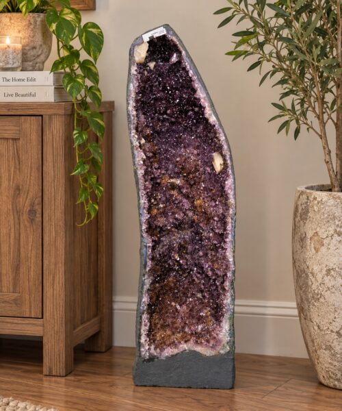 Tall Amethyst Crystal Geode 1210 Premium Queen Grade 34.04kg H73xW22xD22cm