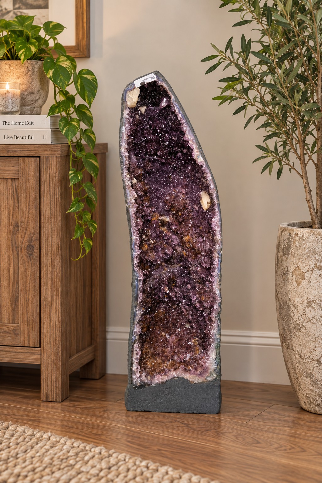Tall Amethyst Crystal Geode 1210 Premium Queen Grade 34.04kg H73xW22xD22cm