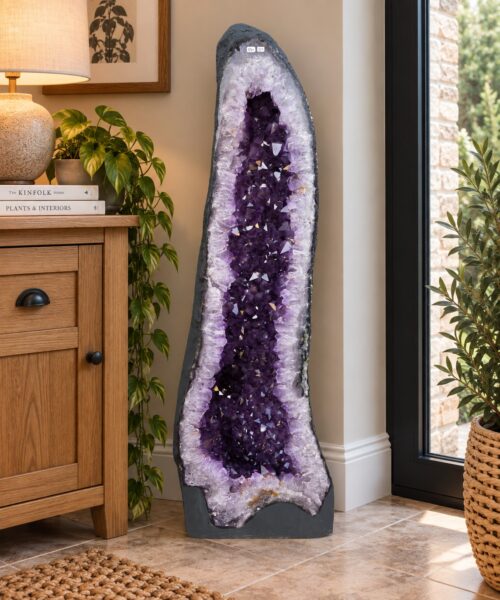 Very Tall Amethyst Crystal Geode 1211 Premium Queen Grade104kg – H125xW35xD30cm