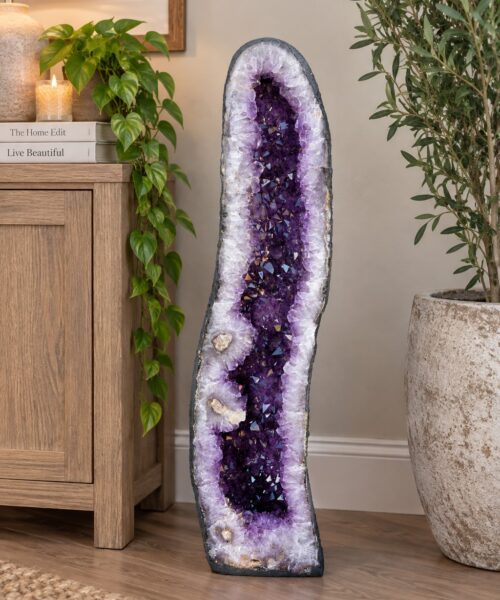 Very Tall Amethyst Crystal Geode 1212 Premium Queen Grade 57kg – H91xW23xD25cm