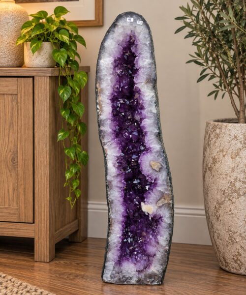 Very Tall Amethyst Crystal Geode 1213 Premium Queen Grade 41kg – H83xW23xD17cm