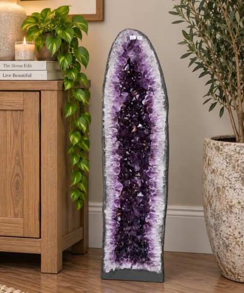 Very Tall Amethyst Crystal Geode 1217 Premium Queen Grade 61kg – H91xW26xD22cm