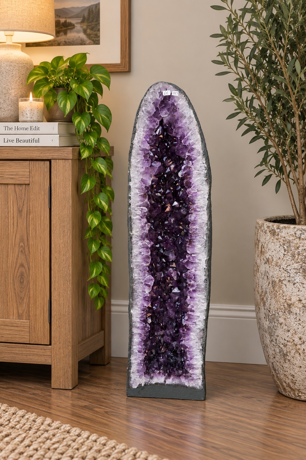 Very Tall Amethyst Crystal Geode 1217 Premium Queen Grade 61kg – H91xW26xD22cm