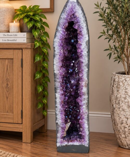 Very Tall Amethyst Crystal Geode 1218 Premium Queen Grade 70kg – H98xW25xD26cm