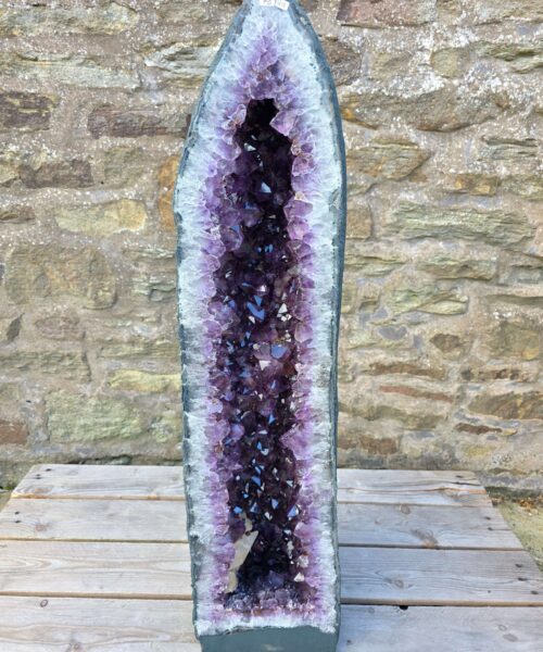 Alternative view of Very Tall Amethyst Crystal Geode 1218 Premium Queen Grade 70kg – H98xW25xD26cm