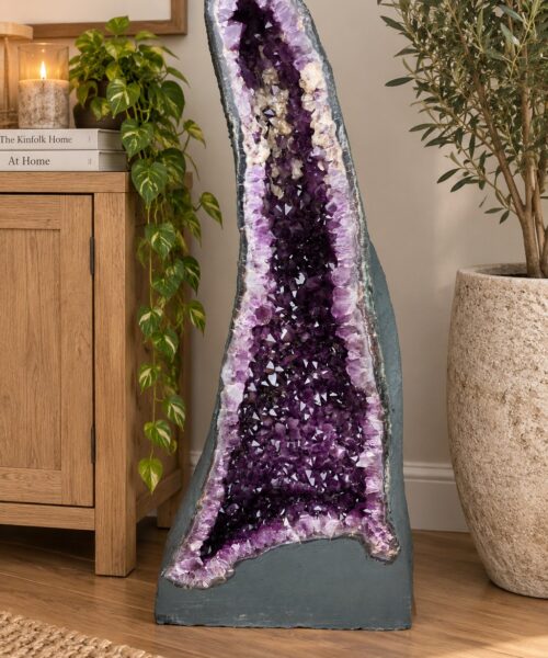 Very Tall Amethyst Crystal Geode 1219 Premium Queen Grade 116kg – H107xW46xD34cm