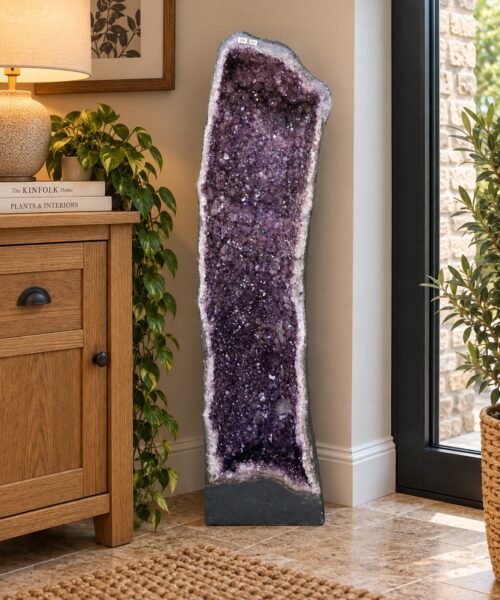 Very Tall Amethyst Crystal Geode 1220 Premium Queen Grade 79kg – H110xW32xD30cm