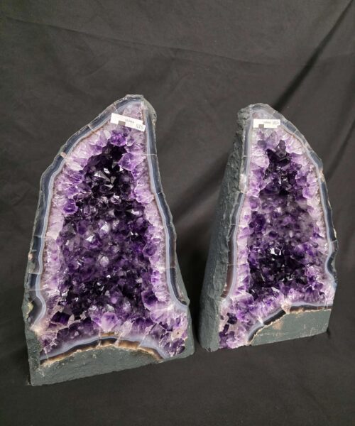Amethyst Crystal Geode PAIR 1185 & 1186 Premium Queen Grade 16kg each - H39xW24xD17cm - Image 3