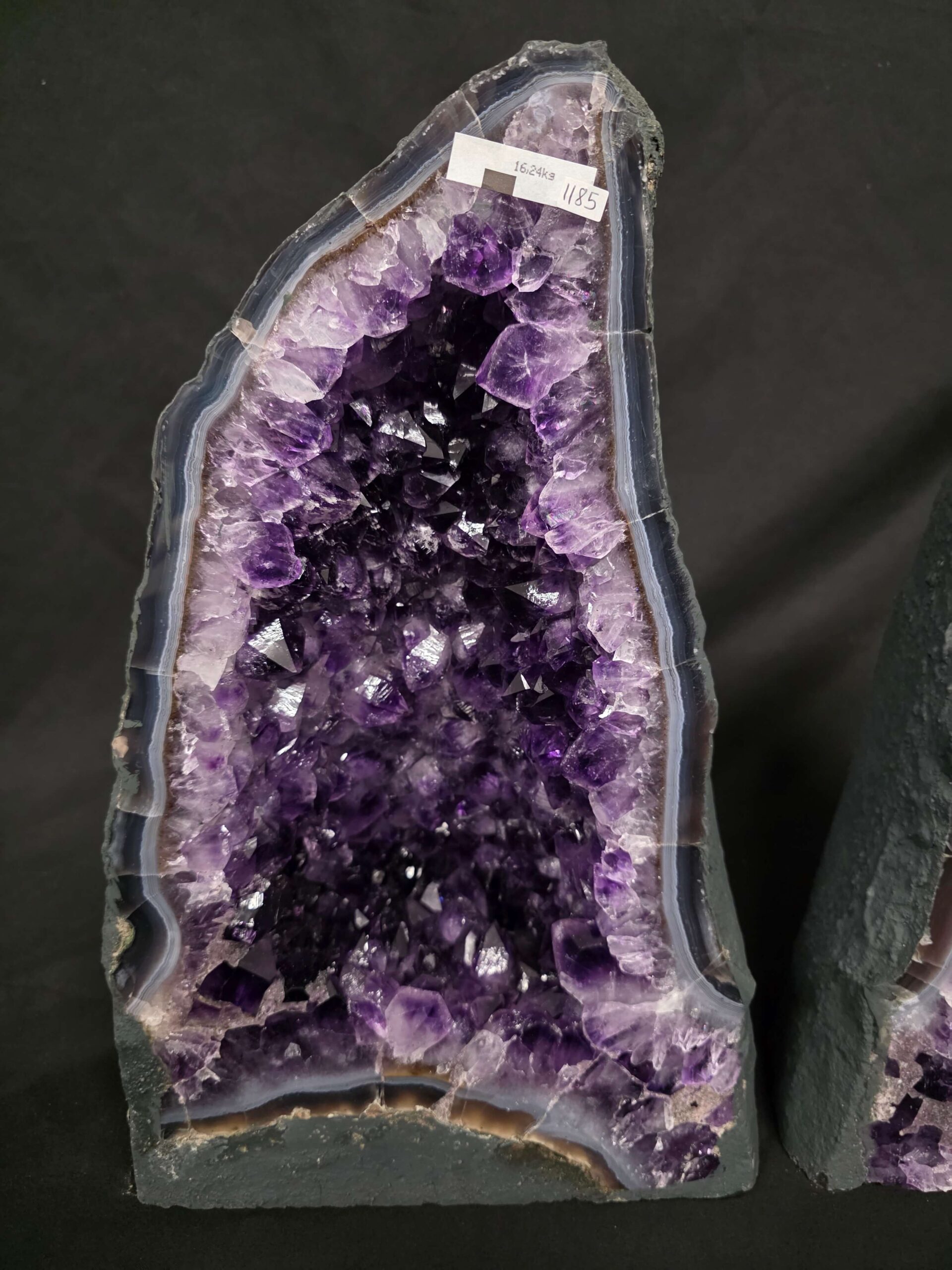 Amethyst Crystal Geode PAIR 1185 & 1186 Premium Queen Grade 16kg each - H39xW24xD17cm - Image 5