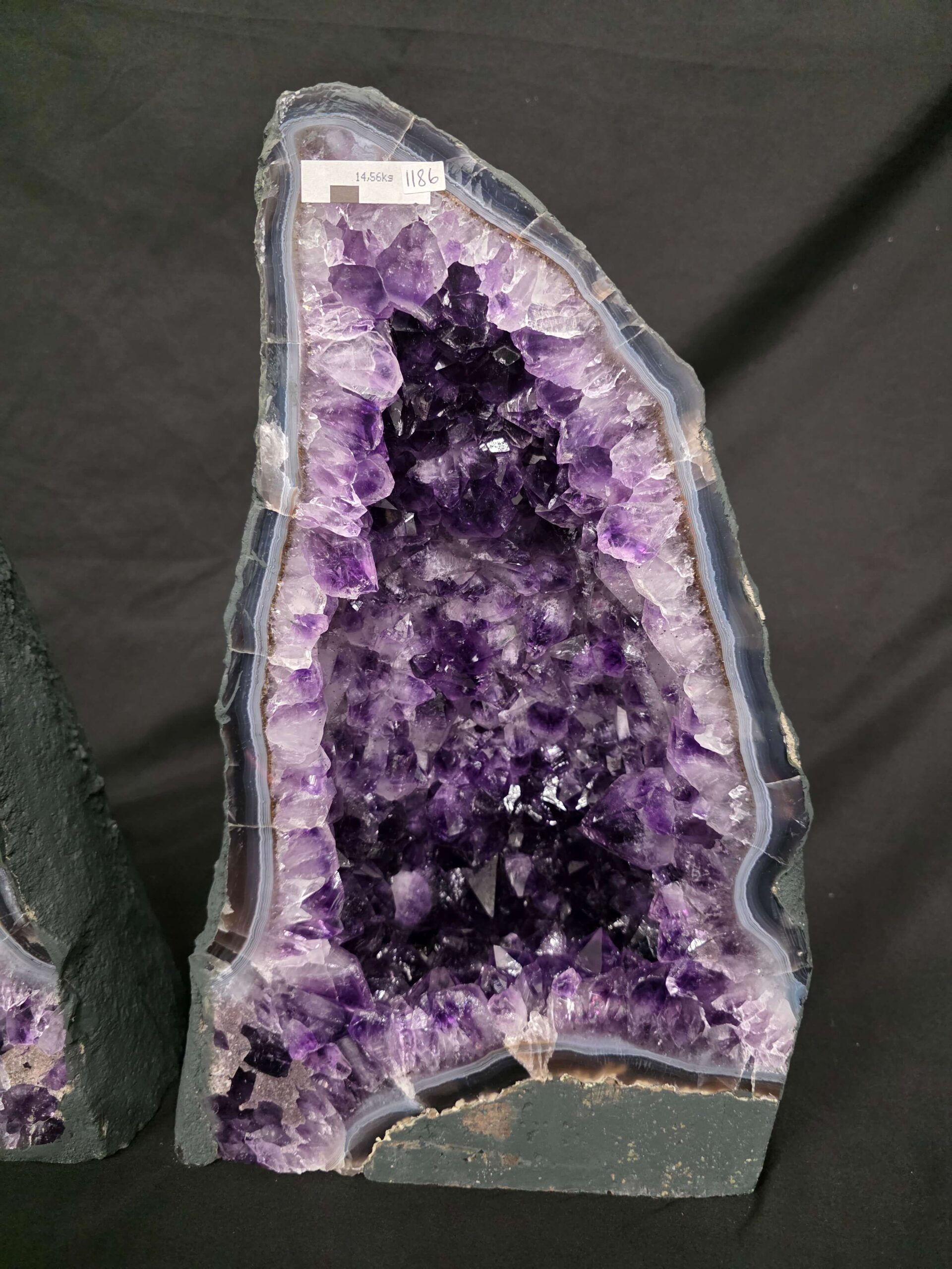 Amethyst Crystal Geode PAIR 1185 & 1186 Premium Queen Grade 16kg each - H39xW24xD17cm - Image 6