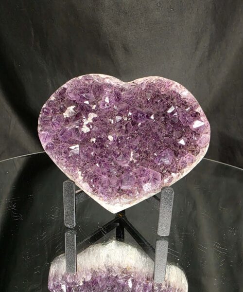 Amethyst Heart on Stand 2 Purple Quartz Geode Crystal Gift 762g - H12xW13xD6cm - Image 11
