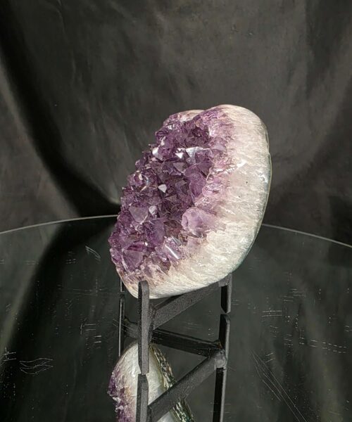 Amethyst Heart on Stand 2 Purple Quartz Geode Crystal Gift 762g - H12xW13xD6cm - Image 8