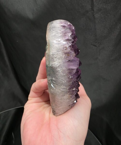 Amethyst Heart on Stand 2 Purple Quartz Geode Crystal Gift 762g - H12xW13xD6cm - Image 5