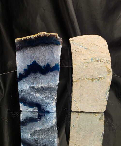 Blue Natural Edge Microcrystalline Quartz Premium Bookends 1 Ornament Handpicked Size 2.118kg H12xW16xD6cm - Image 8